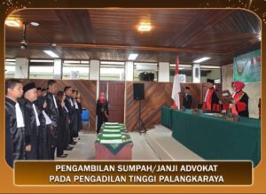 Pengadilan Tinggi Palangka Raya Ambil Sumpah Advokat P3HI